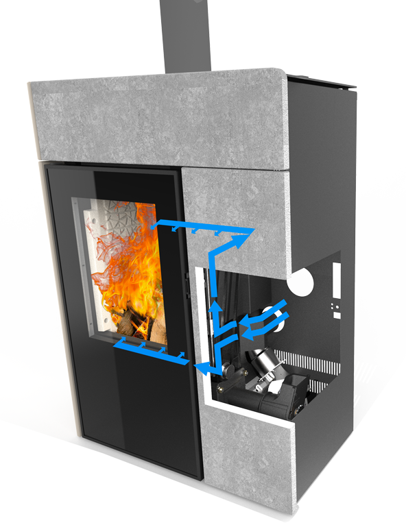 Stufa pellet legna - DIELLE GHIBLI HYBRID 80 - immagine 2