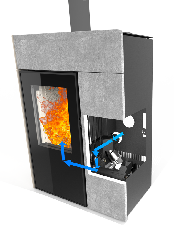 Stufa pellet legna - DIELLE GHIBLI HYBRID 80 - immagine 3